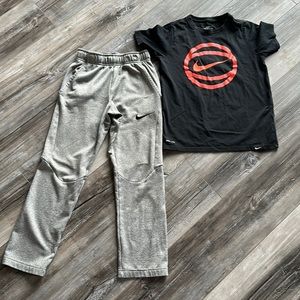 Nike dri-fit joggers and t-shirt